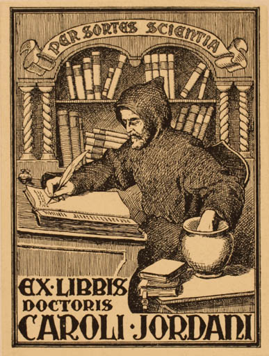 Exlibris by ? Unbekannt from Unknown for Caroli Jordani - Interior Man 