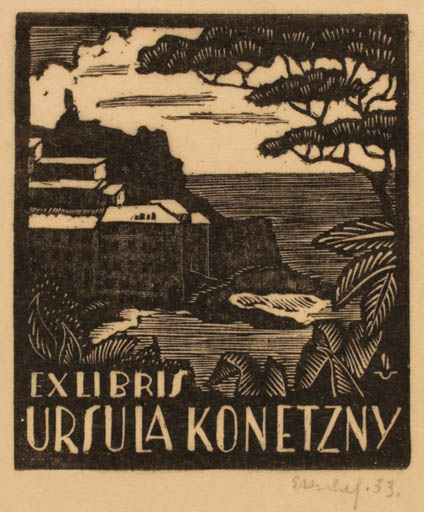 Exlibris by ? Unbekannt from Germany for Ursula Konetzny - Scenery/Landscape 