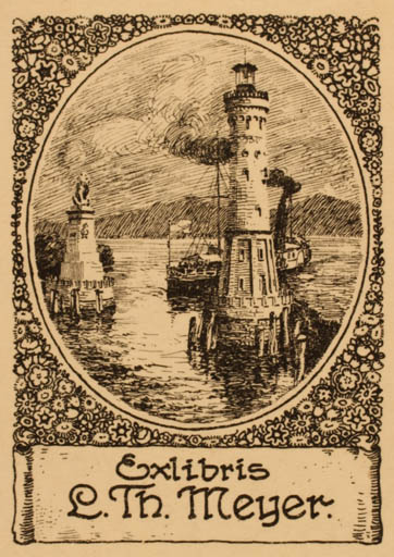 Exlibris by ? Unbekannt from Germany for L. Th. Meyer - Maritime Ship/Boat 