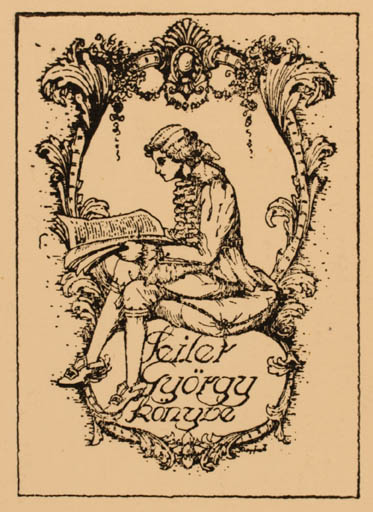Exlibris by ? Unbekannt from Hungary for Gyyörgy Seiler - Book Man 