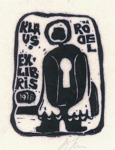 Exlibris by Wjatscheslaw Altabajef from Soviet Union for Klaus Rödel - Abstract 