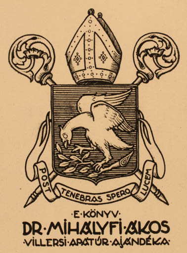 Exlibris by ? Unbekannt from Hungary for Dr. Mihalyfi Akos - Heraldry 