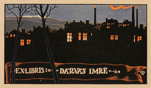 Exlibris by ? Unbekannt from Hungary for Imre Darvas - City 
