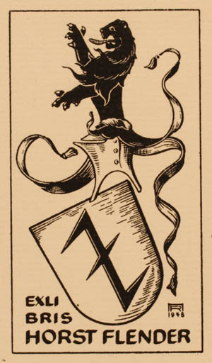 Exlibris by ? Unbekannt from Germany for Horst Flender - Heraldry 