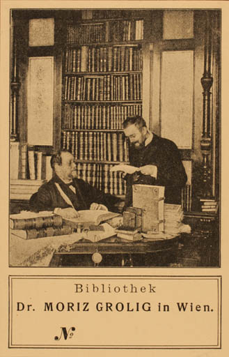Exlibris by ? Unbekannt from Austria for Dr. Moriz Grolig - Book Interior Photography 