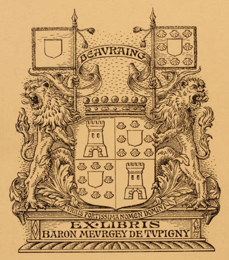 Exlibris by ? Unbekannt from France for Baron Meurgey de Tupigny - Heraldry 