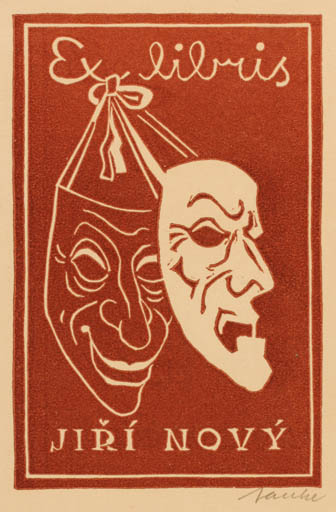 Exlibris by G. Janke from Czech Republic for Jiri Novy - Theater/Cirkus 