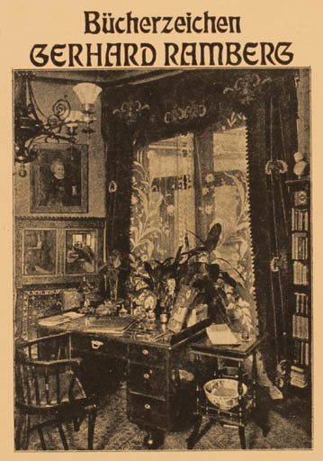 Exlibris by L.V Angerer from Germany for Gerhard Ramberg - Interior 