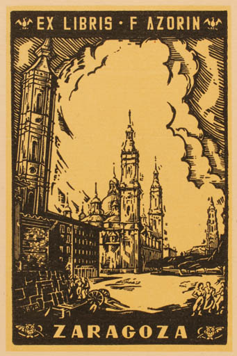 Exlibris by ? Unbekannt from Spain for Francisco Azorin - City 