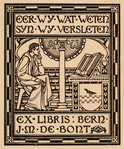 Exlibris by ? Unbekannt from Unknown for J. M. De Bont - Book Man 