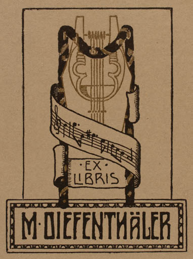 Exlibris by ? Unbekannt from Germany for M. Dieffenthäler - Music 