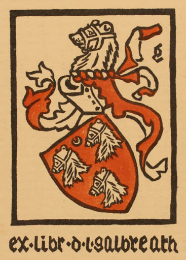 Exlibris by ? Unbekannt from Great Britain for D. L. Galbreath - Heraldry 
