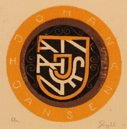 Exlibris by ? Unbekannt from Unknown for Johan H. A. Jansen - Text/Writing 