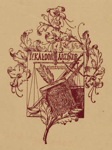 Exlibris by ? Unbekannt from Croatia for Dr. Arthur Kaldor - Book Flora 