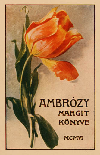 Exlibris by ? Unbekannt from Hungary for Margit Ambrozy - Flower 