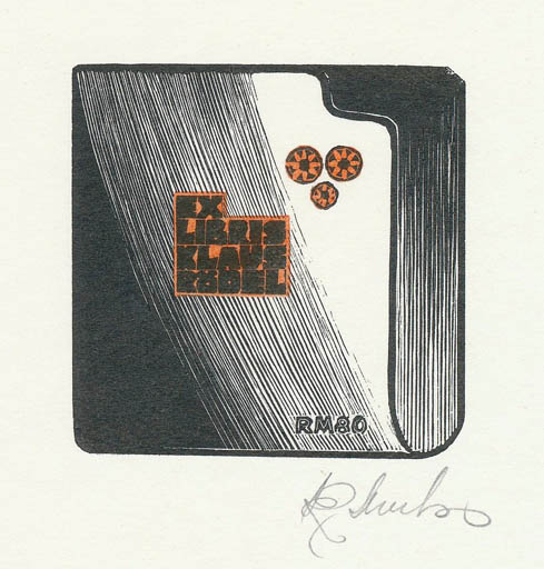 Exlibris by Richard Mutso from Estonia for Klaus Rödel - Literature 