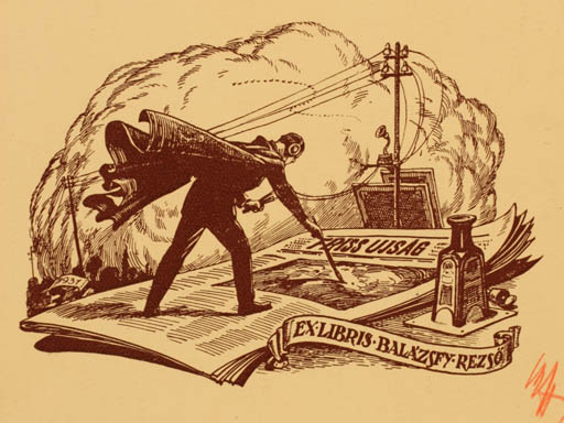 Exlibris by ? Unbekannt from Hungary for Rezsö Balazsfy - 