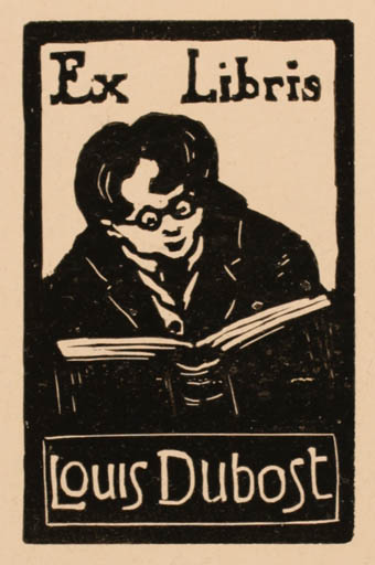 Exlibris by ? Unbekannt from France for Louis Dubost - Book Man 