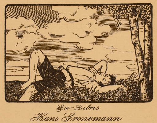 Exlibris by ? Unbekannt from Germany for ? Gronemann. Hans - Child Jugend Scenery/Landscape 