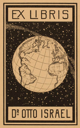 Exlibris by ? Unbekannt from Germany for Otto Israel - Globe Cosmos 