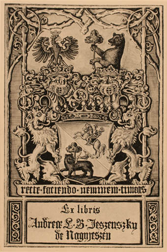 Exlibris by ? Unbekannt from Hungary for ? Jeszenszky de Nagyjeszen - 