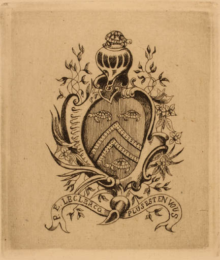 Exlibris by ? Unbekannt from Belgium for P. E. Leclerco - Heraldry 