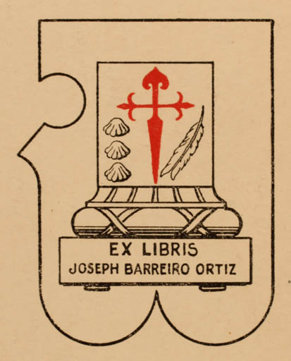 Exlibris by ? Unbekannt from Spain for Joseph Barreiro Ortiz - Heraldry 