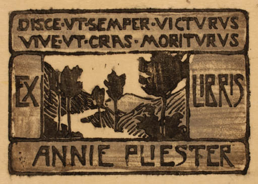 Exlibris by ? Unbekannt from Germany for Annie Pliester - Scenery/Landscape 