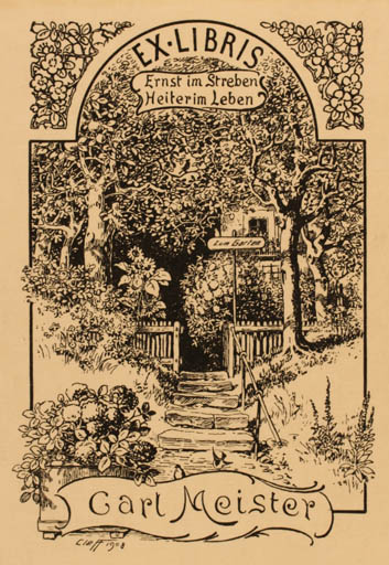 Exlibris by ? Cleff from Germany for Carl Meister - Tree 
