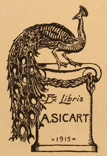 Exlibris by J. Zelin from Unknown for Antoni Sicart - Fauna Bird 