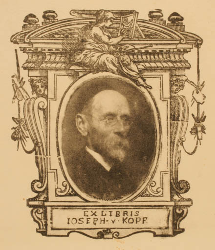 Exlibris by ? Unbekannt from Unknown for Joseph v. Kopf - Portrait 