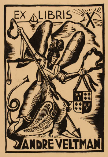 Exlibris by ? Unbekannt from Unknown for Andre Veltman - Sct.G. and the Dragon 