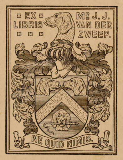 Exlibris by ? Unbekannt from Netherland for Mr. J. j. van der Zweep - Heraldry 