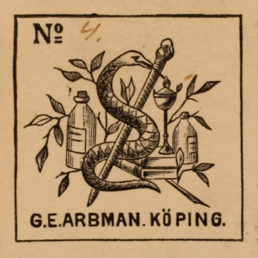 Exlibris by ? Unbekannt from Unknown for G. E. Arbman - Medicine 