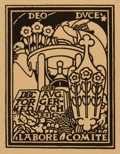 Exlibris by ? Unbekannt from Germany for Dr. Aug. Gerlach - Flora 