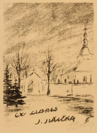 Exlibris by ? Unbekannt from Czech Republic for Josef Jiricka - Church 