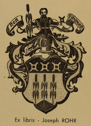 Exlibris by A Krefeli from Germany for Joseph Rohr - Heraldry 