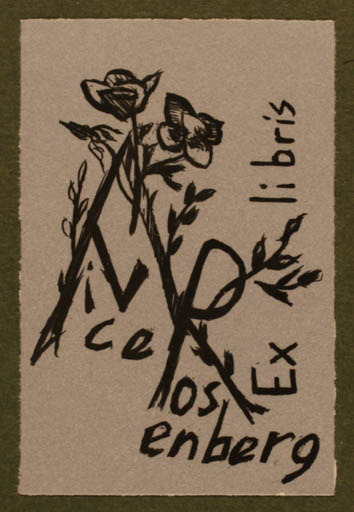 Exlibris by ? Unbekannt from Unknown for Alice Rosenberg - Flower Flora 