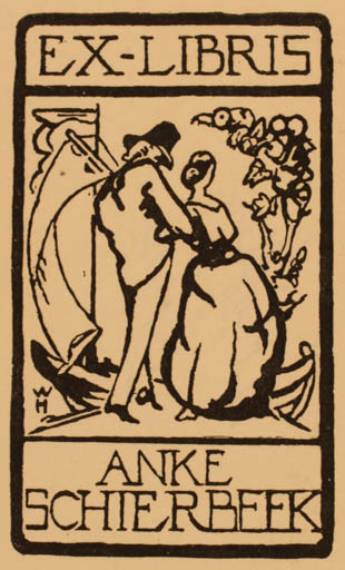 Exlibris by ? Unbekannt from Unknown for Anke Schierbeek - Couple 