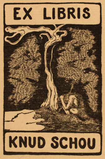 Exlibris by ? Unbekannt from Unknown for Knud Schou - Flora Jugend Tree 