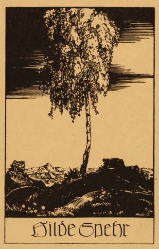 Exlibris by ? Unbekannt from Germany for Hilde Spehr - Scenery/Landscape Tree 