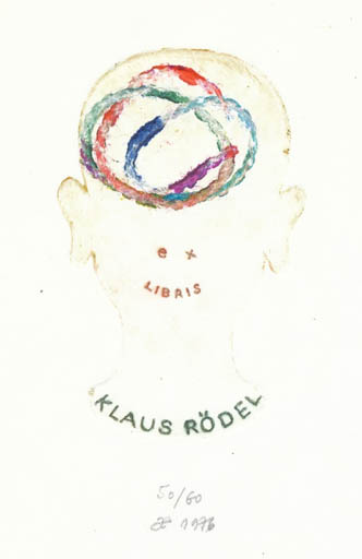 Exlibris by Michaela Lesarova-Roubickova from Czechoslovakia for Klaus Rödel - Abstract 