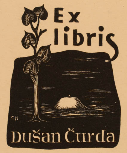 Exlibris by ? Unbekannt from Czech Republic for Dusan Curda - Flora Scenery/Landscape 