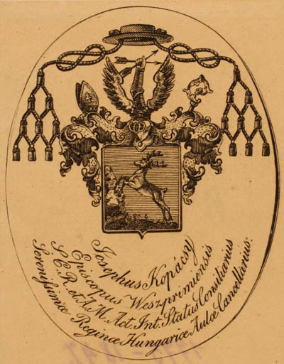Exlibris by ? Unbekannt from Hungary for Josephus Kopacsy - Heraldry 