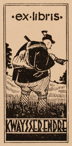 Exlibris by ? Unbekannt from Hungary for Endre Kwaysser - Man Weapon 