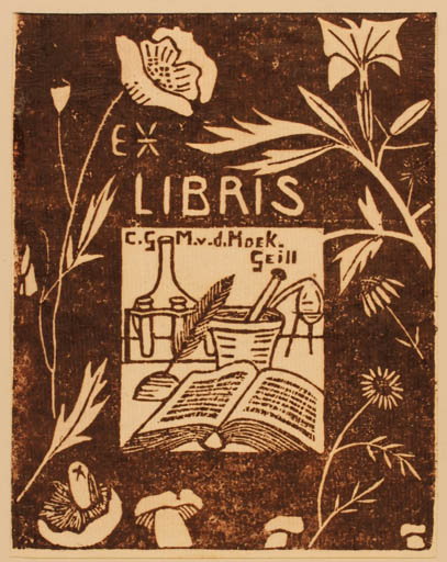 Exlibris by ? Unbekannt from Netherland for C. G. M. v. Moek-Geill - Book Pharmacy Flora 