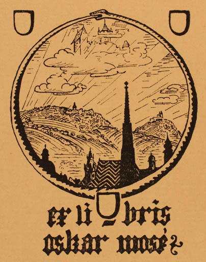 Exlibris by ? Unbekannt from Germany for Oskar Mose - Scenery/Landscape 