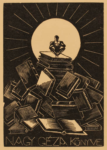 Exlibris by ? Unbekannt from Hungary for Geza Nagy - Book Sun 