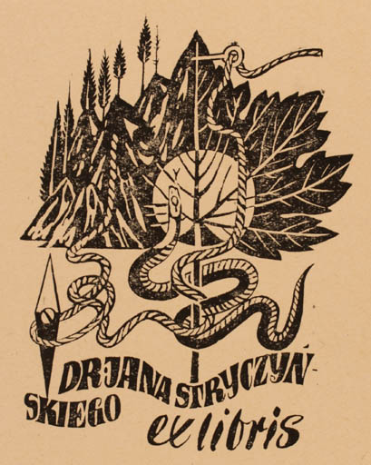 Exlibris by ? Unbekannt from Poland for Dr. Jana Stryczyn - Fauna Flora 
