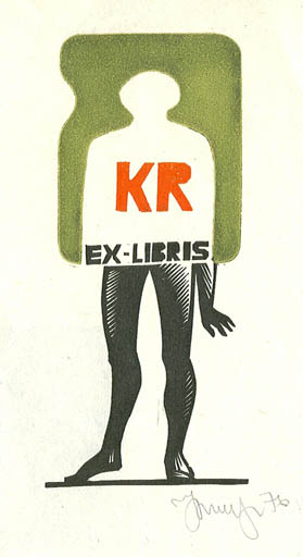 Exlibris by N. Seleshchuk from Soviet Union for Klaus Rödel - Abstract 